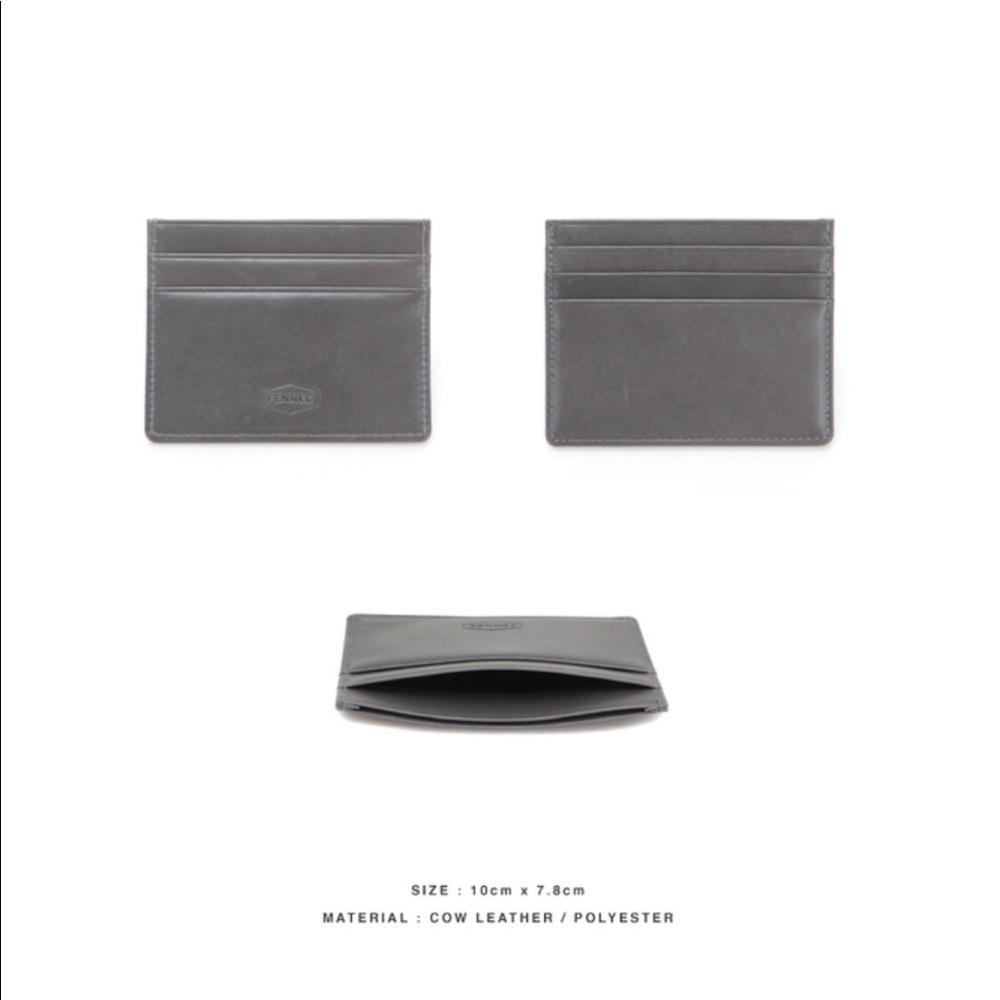 FENNEC wallet - Gray Cow leather Polyester